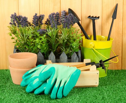 Garden maintenance team assessing risks before starting work